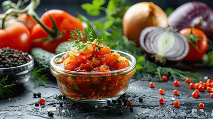 Aufkleber - Vegetable paste caviar from chopped vegetables Studio Photo