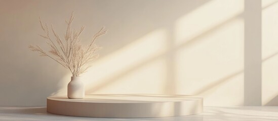 Poster - Minimalist abstract scene for 3D render of a product display podium