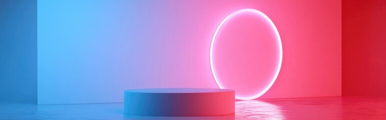 Poster - Minimalist geometry mockup featuring abstract pastel pink backdrop in 3D rendering