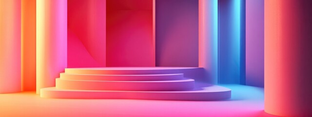 Aufkleber - Elegant minimalist abstract backdrop 3D illustration 3D rendering