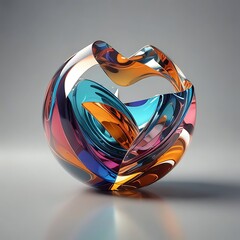 Abstract glass shape, 3d render