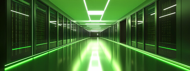 Wall Mural - Neon Green Data Highway