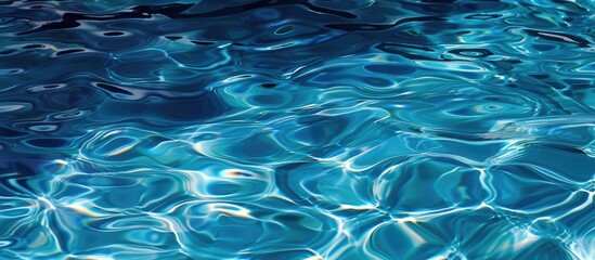 Poster - Swimming pool displaying a tranquil water surface with gentle ripples perfect for a serene copy space image