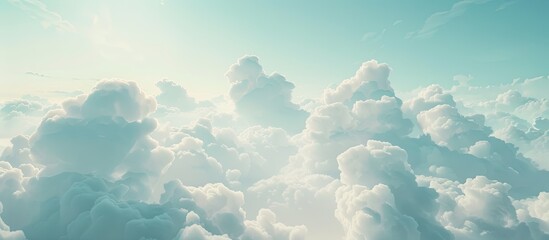 Poster - Attractive clouds adorn the sky providing a picturesque backdrop for a copy space image