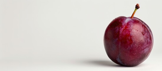 Poster - A photo displaying a ripe plum with copy space image