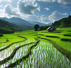 rice terraces in island