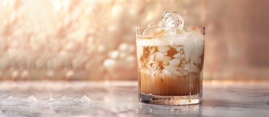Aufkleber - Detail view of a White Russian Alcoholic cocktail with a clear area for additional content in the image