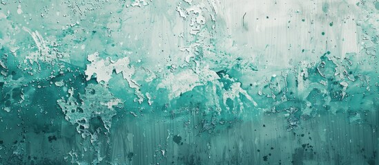 Canvas Print - A grungy abstract background in shades of seawater or turquoise color It can be used as wallpaper or a design element with soft pastel tones offering ample copy space image