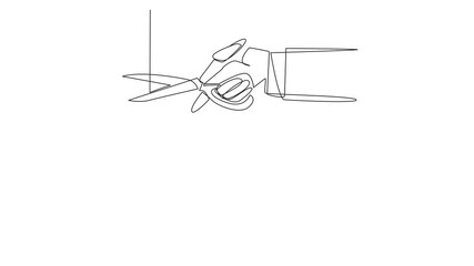 Poster - animation of continuous one line drawing arab businessman climbs rope. metaphor of struggling to adv