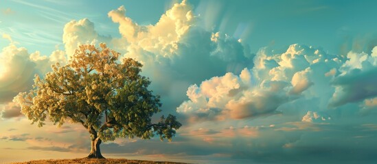 Poster - Tree with a stunning sky as a copy space image