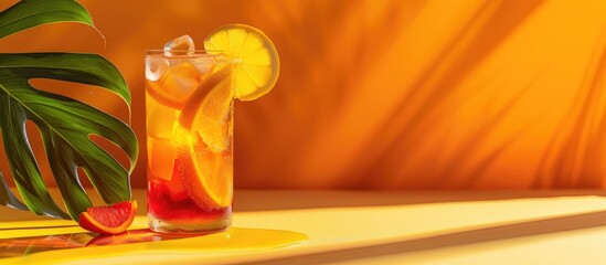 Aufkleber - Photos of cocktails and beverages with a vibrant and sunny copy space image