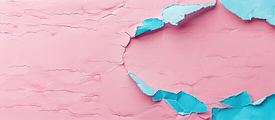 Aufkleber - Message on torn blue paper against a pink backdrop symbolizing openness and communication Represents a desire to connect Copy space image included
