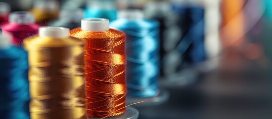 Poster - Versatile 60 weight thread ideal for various sewing tasks both intricate hand stitching and robust machine sewing in a copy space image