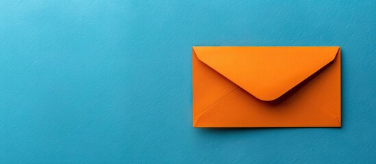 Poster - An organic traffic message on orange paper set against a blue background serving as a symbolic representation with available copy space image