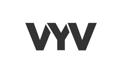Poster - VYV logo design template with strong and modern bold text. Initial based vector logotype featuring simple and minimal typography. Trendy company identity.