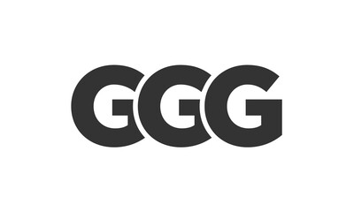 Poster - GGG logo design template with strong and modern bold text. Initial based vector logotype featuring simple and minimal typography. Trendy company identity.