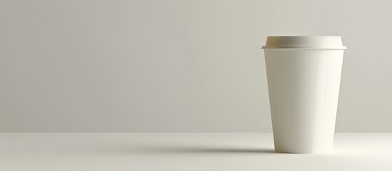 Poster - An impressive close up photo of an empty paper cup on a clean white backdrop with copy space image included