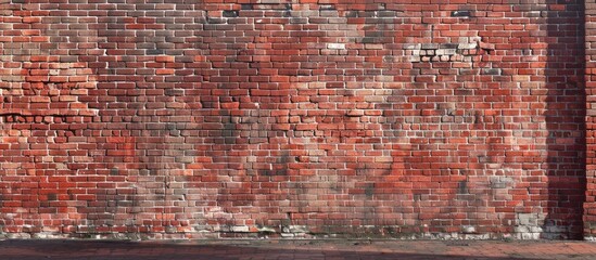 Aufkleber - Ideal for backgrounds and themes related to buildings this perspective showcases a red brick wall with ample copy space image