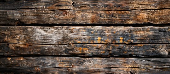 Wall Mural - Old weathered wooden planks with visible cracks perfect for backgrounds with copy space image