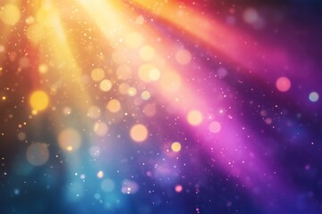 Poster - abstract light rays and bokeh effects create a vibrant atmosphere in a colorful display of warm and 