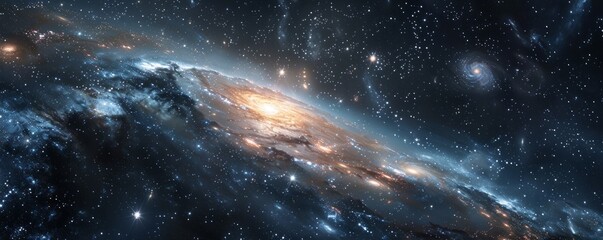 a peaceful starry night twinkling with countless distant galaxies, 4k hyperrealistic photo