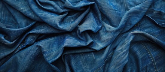 Aufkleber - Background of blue jeans fabric with room for text or images. Creative banner. Copyspace image