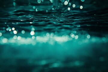 Poster - rippling turquoise water surface glistening with sunlight in a tranquil underwater setting during da