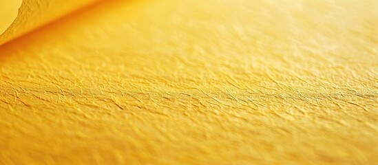Fototapete - Selective focus on a textured yellow paper with an embossed grain pattern providing ample copy space image