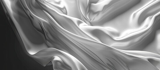 Fototapete - A captivating black and white copy space image featuring a reflective textile exuding an enigmatic and moody ambiance