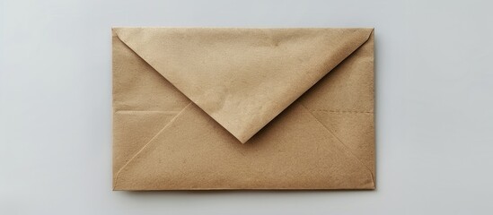 Leinwandbilder - Brown craft paper envelope sealed isolated on a white background with copy space image