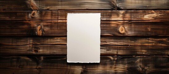 Aufkleber - Wooden background with a blank white paper providing copy space for your text