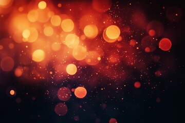 Poster - abstract warm bokeh lights creating a soothing atmosphere against a dark background during evening h