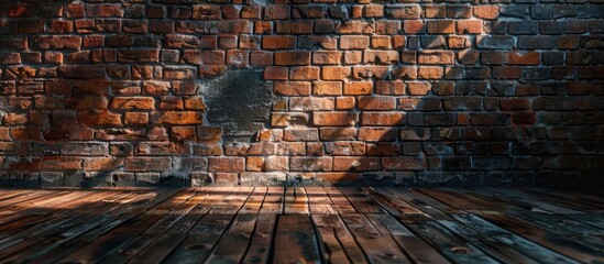 Leinwandbilder - Free brick wall texture background with space for product or advertisement including a copy space image