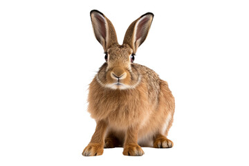 Wall Mural - realistic png of a rabbit in mid-hop with a transparent background, perfect for digital designs and 