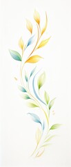 Wall Mural - A delicate watercolor illustration of colorful leaves intertwined, perfect for nature-inspired designs and fresh decor.