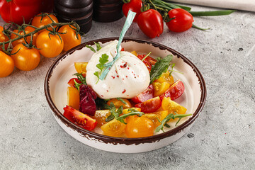 Burrata cheese with tomato salad