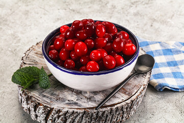 Red sweet ripe juicy cranberry