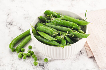 Wall Mural - Sweet young green peas heap