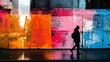 © OlScher - Colorful street art and urban life captured during twilight in a busy city