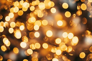 Poster - soft golden bokeh lights create a warm and inviting atmosphere during a festive evening celebration