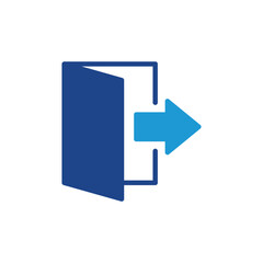Poster - Logout icon, output sign, exit icon vector