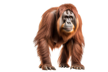 Wall Mural - high-quality orangutan isolated on transparent background for wildlife design projects, featuring de