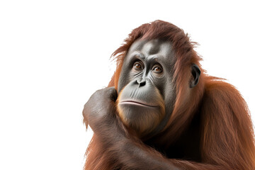 Wall Mural - high-quality orangutan isolated on transparent background for wildlife design projects, featuring de