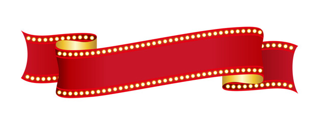 Wall Mural - a ribbon with a flashy design and decorated with lights