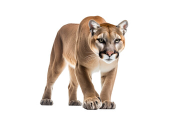 Sticker - High-resolution cougar isolated on transparent background for wildlife design projects and nature-themed illustrations featuring majestic big cat concepts