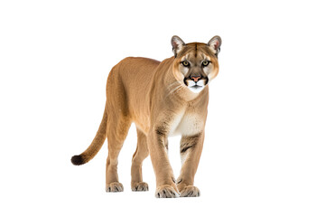 Sticker - High-resolution cougar isolated on transparent background for wildlife design projects and nature-themed illustrations featuring majestic big cat concepts