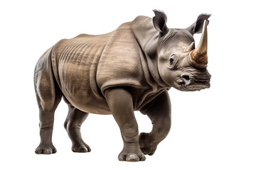 Wall Mural - high-resolution rhinoceros isolated on transparent background, ideal for wildlife conservation theme