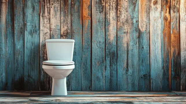 A bathroom symbol on a rustic wood background, representing the blend of tradition and modernity.