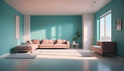 Photo interior modern design room 3d illustration