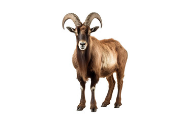 Wall Mural - majestic mountain goat isolated on transparent background for wildlife and nature-themed design proj